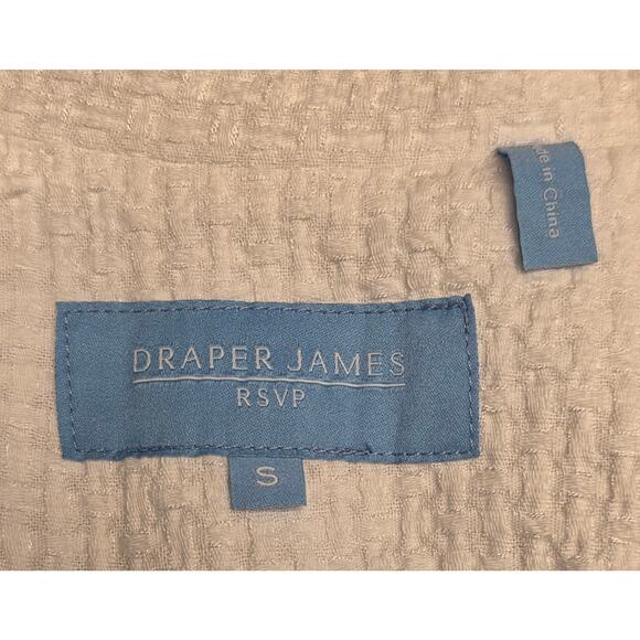 Draper James Womens Small Solid White Textured Blazer Weave Single Button Lapel - Picture 3 of 10